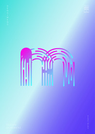 创意小写字母m渐变海报艺术