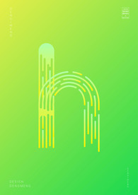 创意小写字母h渐变海报艺术