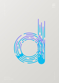 创意小写字母d渐变海报艺术