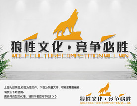 团队文化墙狼性文化团队文化精神