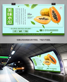 木瓜挂画易拉宝海报展板单页灯箱