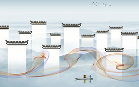 徽派意境新山水画 TIF分层