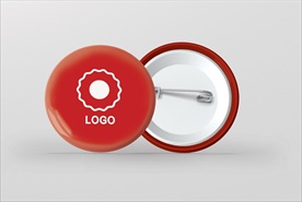 红色国潮风正反两面圆形胸针胸章