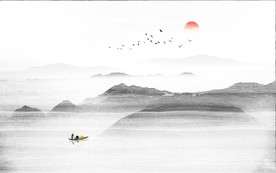 意境水墨山水画