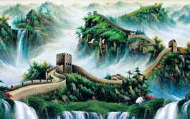 万里长城江山如此多娇背景墙