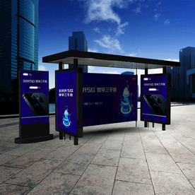 公交站牌灯箱广告样机贴图是图片