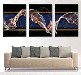 新中式抽象山水飘带装饰无框画