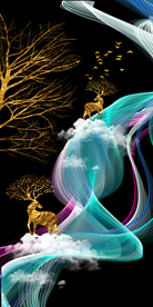 线条玄关装饰画