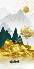 山水玄关晶瓷画