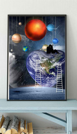 北欧浪漫星球情侣玄关装饰画