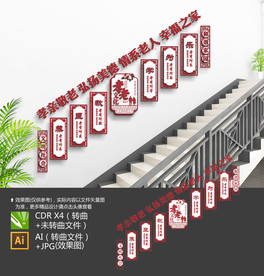 老年活动室楼梯文化墙