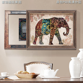 美式复古电表箱装饰画