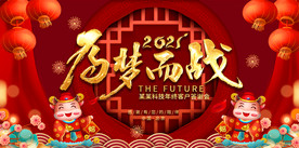 2021牛年为梦而战年会背景