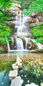 清新唯美瀑布流水生财玄关