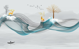 新中式电视背景墙