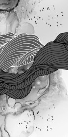 新中式抽象线条远山挂画玄关背景