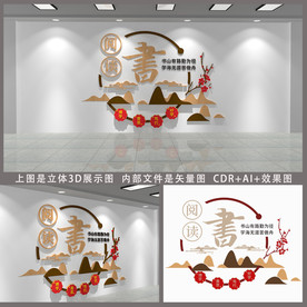 读书文化墙图书馆展板