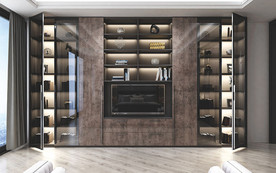 全屋定制现代轻奢极简衣柜卧室图