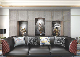 全屋定制镶金条电视柜背景墙图