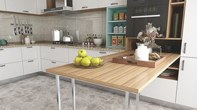 全屋定制简约板式厨房橱柜图