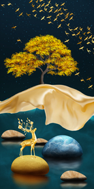 石来运转玄关装饰画晶瓷画