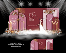 酒红色泰式婚礼