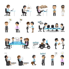 卡通商务白领矢量图