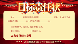 大气公司销售业绩目标责任状展板
