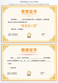 荣誉证书 聘请证书