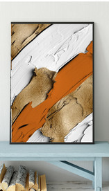 爱马仕抽象金色油漆油画装饰画