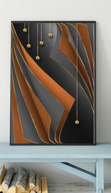 现代爱马仕立体纸艺玄关装饰画