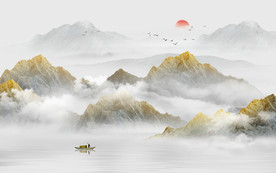 意境水墨山水画