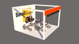 摩托展位su模型