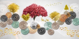 抽象树 轻奢 金色  奢华