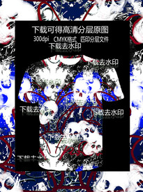 骷髅 男装 匹印 印花