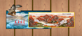 原创雄鹰鸿运当头客厅背景墙