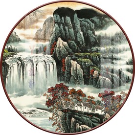 新中式圆形装饰画图片