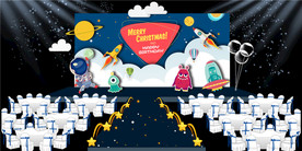 太空探索儿童生日美陈舞台效果图