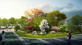 道路绿化组团效果图