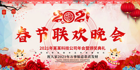 2021牛年年会新年晚会展板