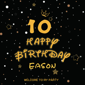 黑色皇冠金色数字生日海报图片