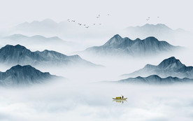 意境水墨山水画