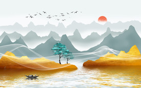 新中式电视背景墙