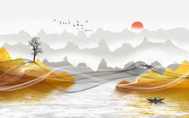 新中式电视背景墙