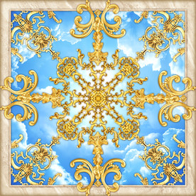 奢华宫廷花纹大理石天顶