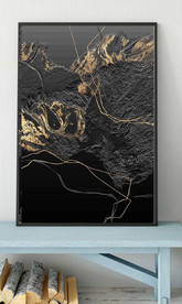 现代抽象金色烁金几何油画装饰画