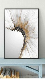 现代北欧抽象金色水墨油画装饰画