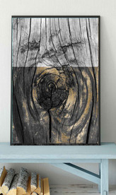 现代烁金水墨金色年轮木纹装饰画