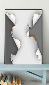 现代北欧黑白立体纸艺装饰画