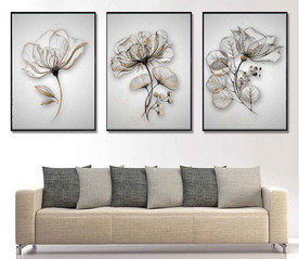 现代北欧风透明花卉装饰无框画